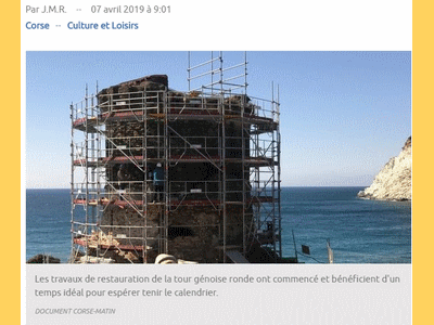 La tour d Albo sera restaurÃ©e en 2019-2020